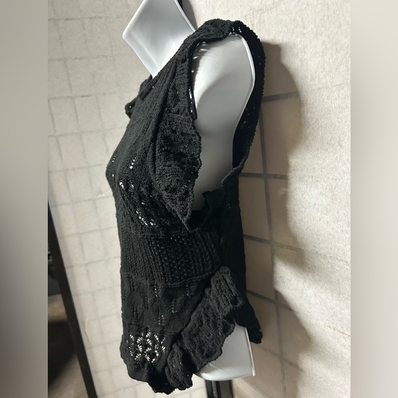 ZARA Black Lace Ruffle Top - Picture 6 of 9